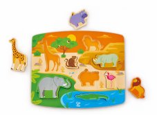 Hape Dřevěné vkládací puzzle Safari