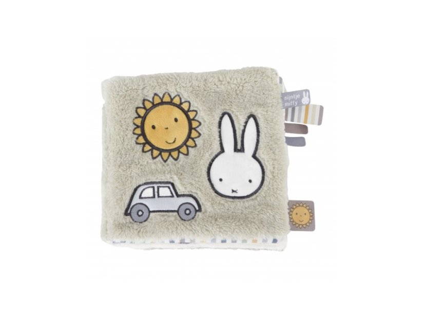 Little Dutch Textilní knížka s aktivitami králíček Miffy fluffy green