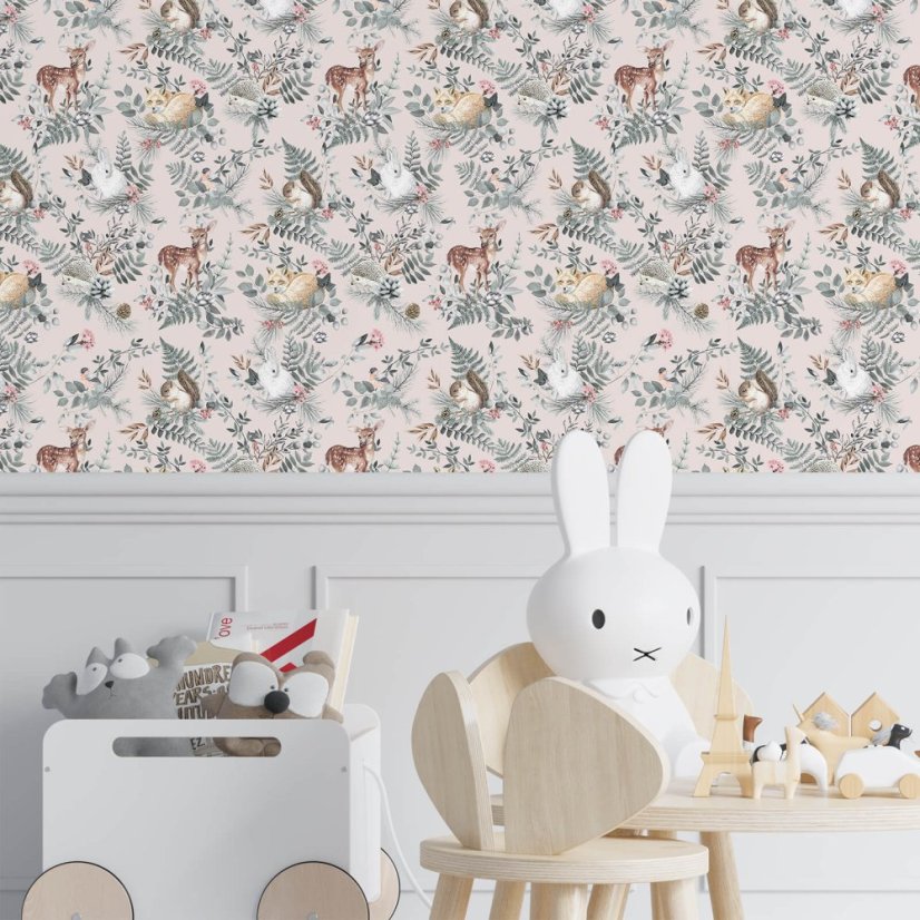 tapeta woodland pink tapety dla dzieci (3)