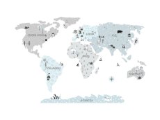 PasteloweLove Samolepka na zeď eco Mapa světa