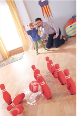 HabaPro Měkké bowlingové kuželky s koulemi, 13 dílů