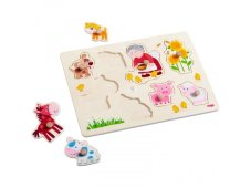 Haba Dřevěné puzzle s úchytem Babička a lesní zvířátka