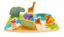 Hape Dřevěné vkládací puzzle Safari