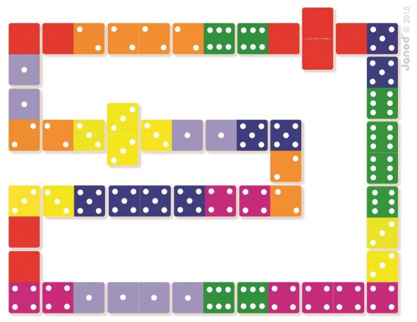 J02771 Detske obojstranne domino Dzungla Janod so zvieratkami 28 kariet od 3 7 rokov 2