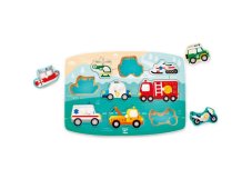 Hape Knoflíkové puzzle Záchranná vozidla