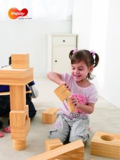 Eduplay Stavební bloky z měkkého dřeva 56 kusů