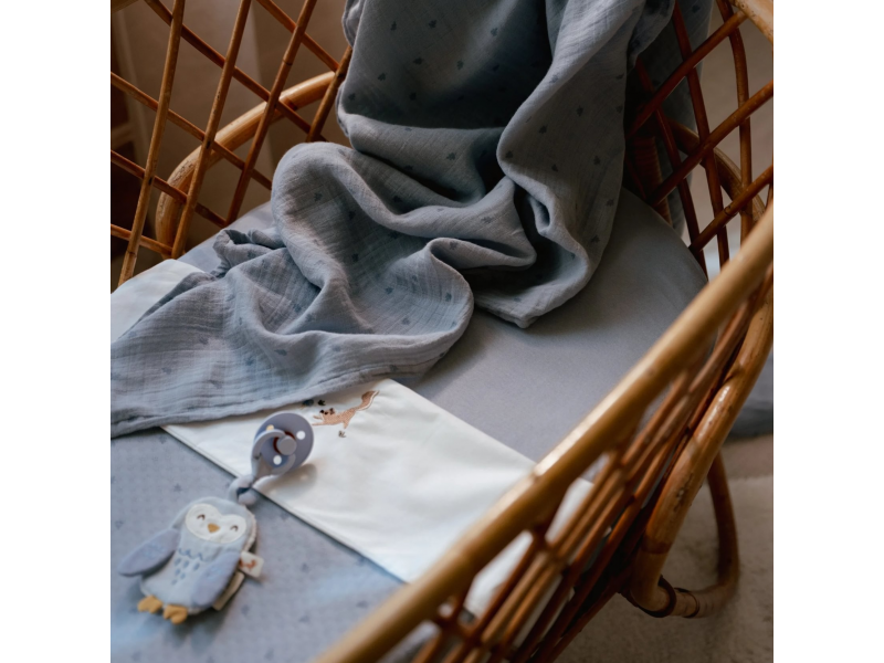 Little Dutch Plienka zavinovacia 120x120 cm Pure Denim Blue