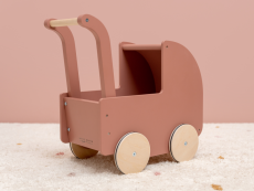 Little Dutch Dřevěný kočárek pro panenky pink