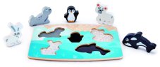 Hape Dřevěné taktilní puzzle Polární zvířatka