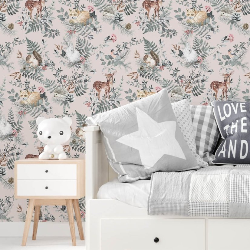 tapeta woodland pink tapety dla dzieci (4)