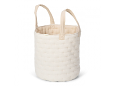 Little Dutch Textilní košík oboustranný extra velký Pure Soft Beige Stripe